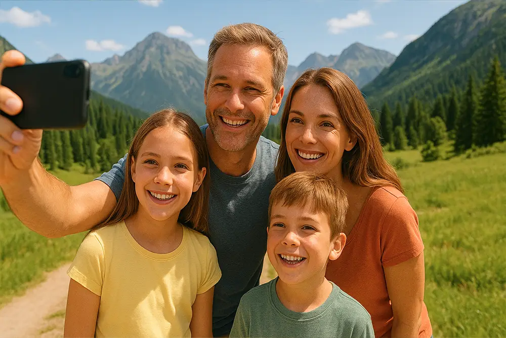 Illustration d'une famille heureuse